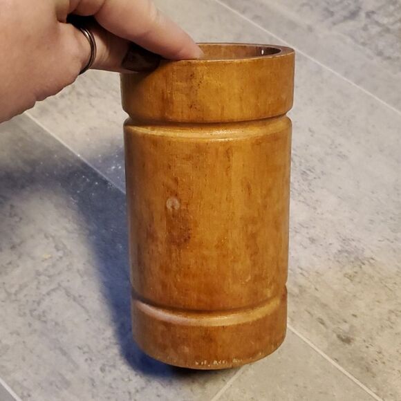 Vintage Boho Maple Wooden Decor Vase - Picture 3 of 7